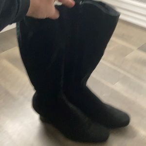 Black suede boots